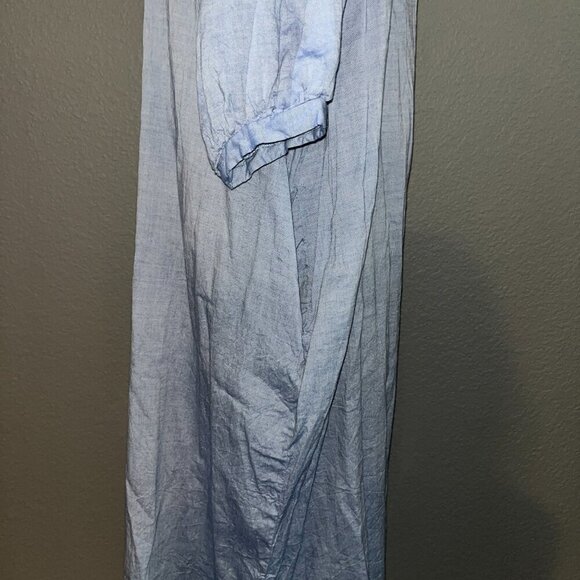 AMERICAN HOLIC Japanese Lagenlook Cottagecore Coastal Chambray Shirt Dress EUC M - Picture 5 of 13